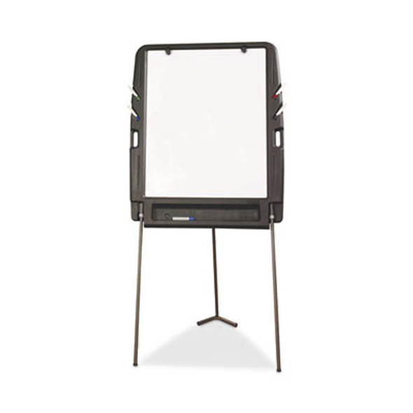 Ingenuity Portable Flipchart Easel With Dry Erase Surface, 35" x 30", White Surface, Charcoal Gray Polyethylene Frame