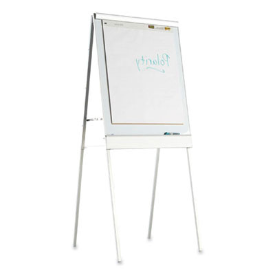 Polarity Height Adjustable Dry Erase Flipchart Easel, 30" x 38", White Surface, Silver Metal Frame