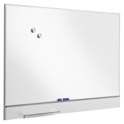 Polarity Magnetic Dry Erase White Board, 48" x 32", White Surface, Satin Aluminum Frame