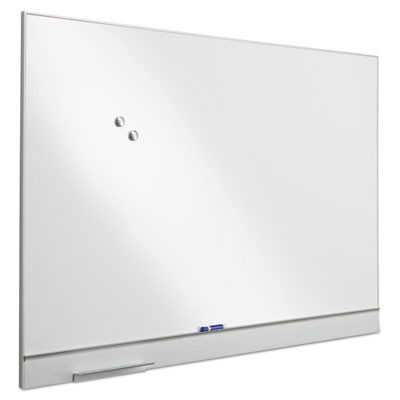 Polarity Magnetic Dry Erase White Board, 72" x 46", White Surface, Satin Aluminum Frame