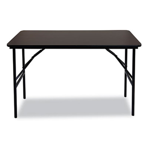Officeworks Classic Wood-Laminate Folding Table, Straight Legs, Rectangular, 48" x 24" x 29", Walnut