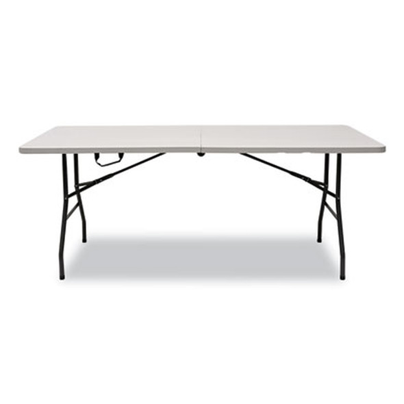 Bifold Resin Folding Table, Rectangular, 70.9" x 29.1" x 30", White Granite Top, Gray Base/Legs, 2/Pack