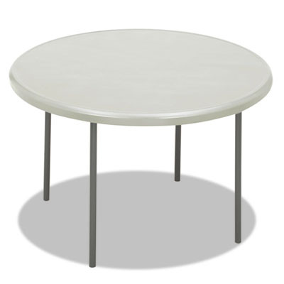 Indestructable Classic Folding Table, Round, 48" x 29", Platinum