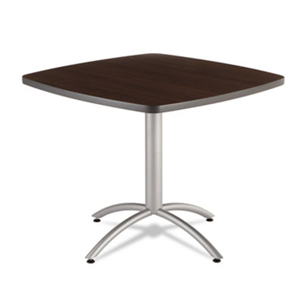 Cafeworks Cafe-Height Table, Square, 36" x 36" x 30", Walnut/Silver