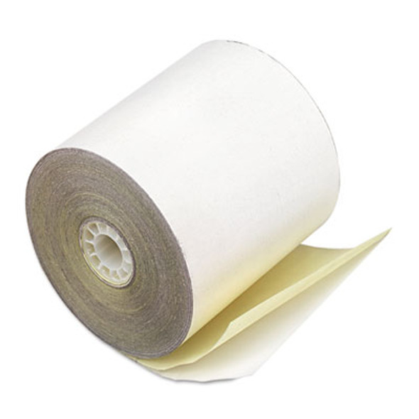 Impact Printing Carbonless Paper Rolls, 2.25" X 70 Ft, White/Canary, 50/Carton