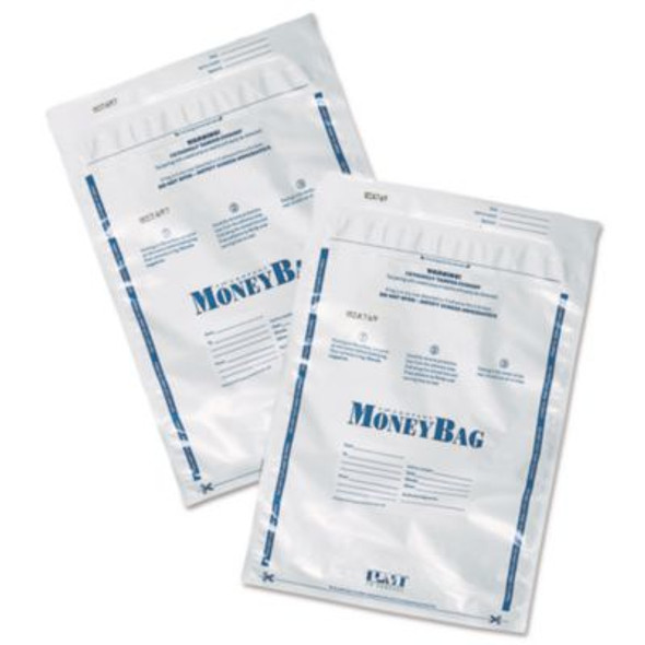 Tamper-Evident Deposit Bag, Plastic, 9 X 12, White, 100/Pack