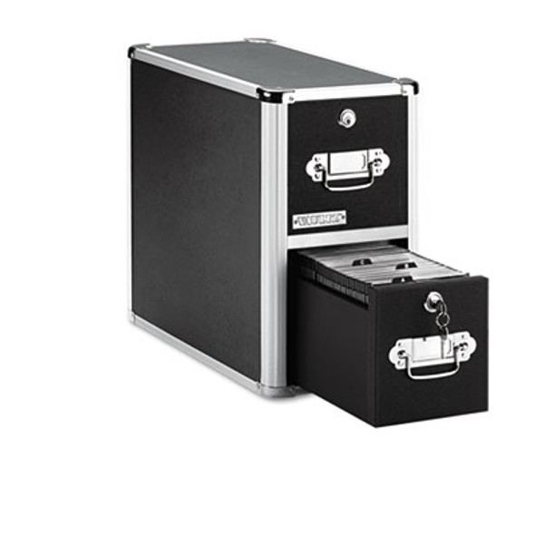 Two-Drawer Cd File Cabinet, Holds 330 Folders Or 120 Slim/60 Standard Cases, Black