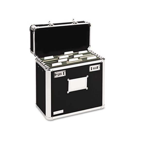 Locking File Chest, Letter Files, 13.75" X 7.25" X 12.25", Black