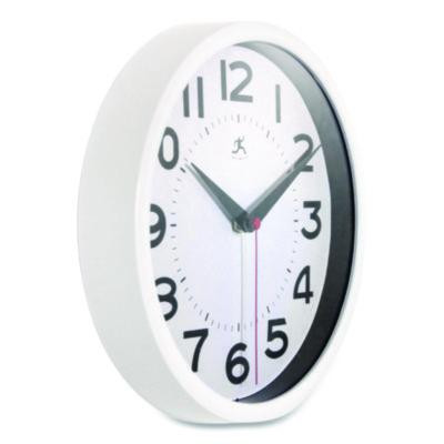 Metro Wall Clock, 9" Diameter, White Case, 1 Aa (Sold Separately)