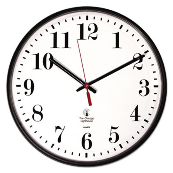 Quartz Slimline Clock, 12.75" Overall Diameter, Black Case, 1 Aa (Sold Separately)