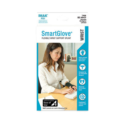 Smartglove Flexible Wrist Support Splint, Large, Fits Hands Up To 4.25" Wide, Black