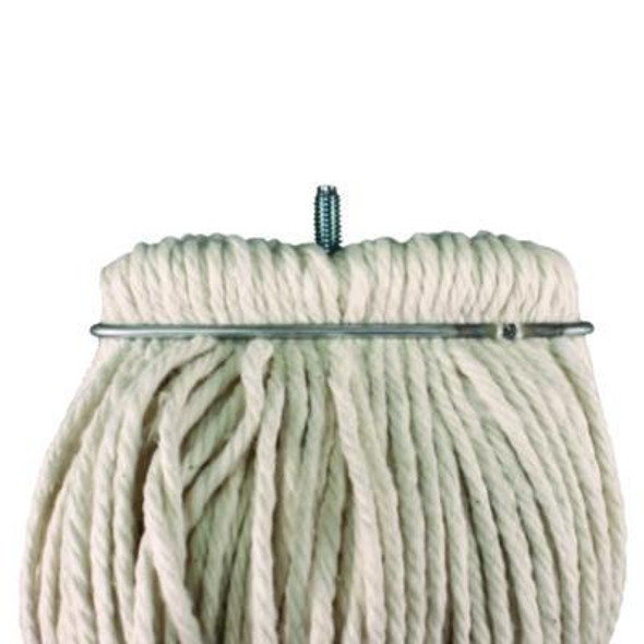 Layflat Regular Screw-Type Mop Head, Cotton, 24 Oz, 1" Headband, White