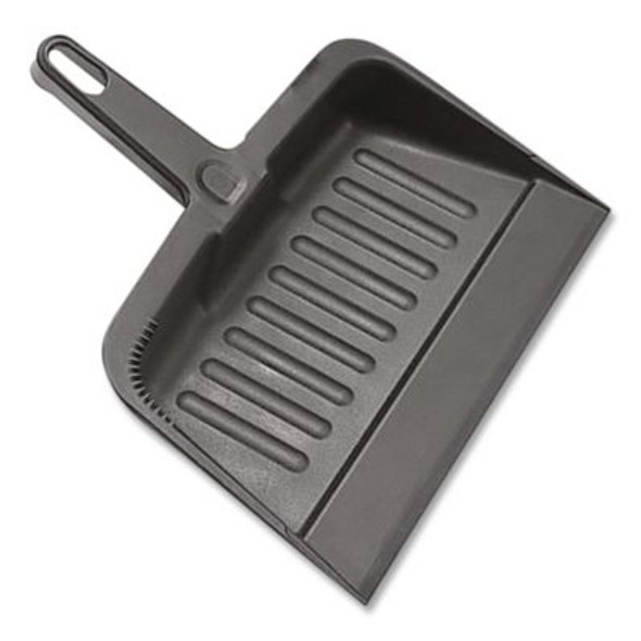 Heavy-Duty Plastic Dust Pan, 12 X 12 X 4, Black