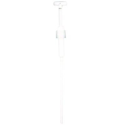 Economy Plastic Dispensing Pump With Senior Rieke Adapter For 5 Gal Pails And 38 Mm Screwcap For 1 Gal Jugs, White