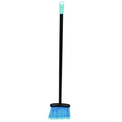 Lobby Dust Pan Broom, 36.86" Length, Black/Blue, 12/Carton