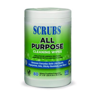 All Purpose Cleaning Wipes, 9 x 12, Citrus Scent, White, 80 Wipes/Canister, 6 Canisters/Carton
