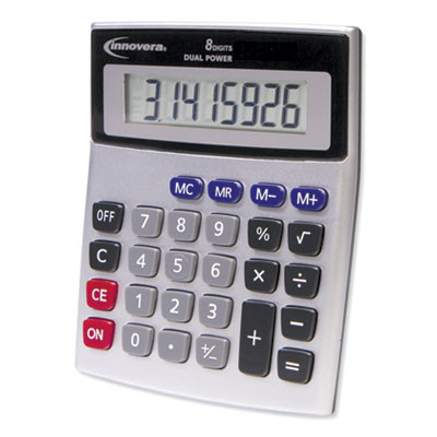 15927 Desktop Calculator, Dual Power, 8-Digit Lcd