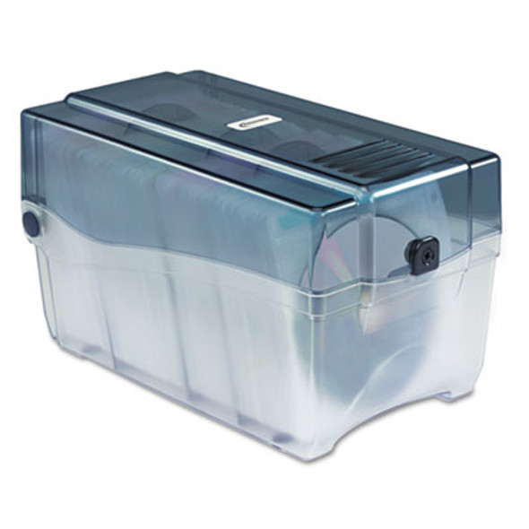 Cd/Dvd Storage Case, Holds 150 Discs, Clear/Smoke