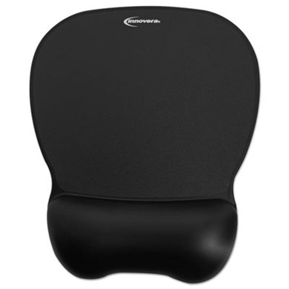Gel Mouse Pad With Softskin Wrist Rest, 9.62 x 8.25, Black
