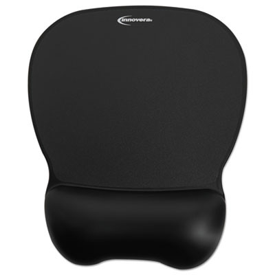 Gel Mouse Pad With Softskin Wrist Rest, 9.62 x 8.25, Black