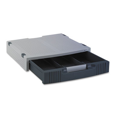 Basic Lcd Monitor/Printer Stand, 15" X 11" X 3", Charcoal Gray/Light Gray