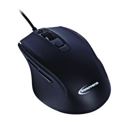 Full-Size Wired Optical Mouse, Usb 2.0, Right Hand Use, Black