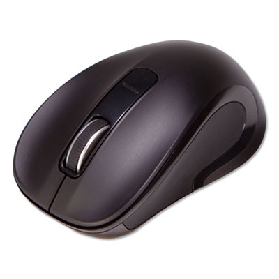 Mid-Size Wireless Optical Mouse With Micro Usb, 2.4 Ghz Frequency/26 Ft Wireless Range, Right Hand Use, Black
