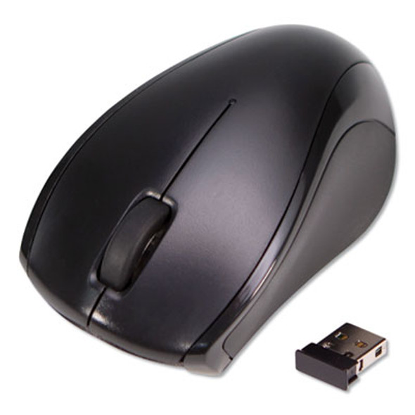 Compact Mouse, 2.4 Ghz Frequency/26 Ft Wireless Range, Left/Right Hand Use, Black