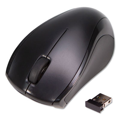 Compact Mouse, 2.4 Ghz Frequency/26 Ft Wireless Range, Left/Right Hand Use, Black