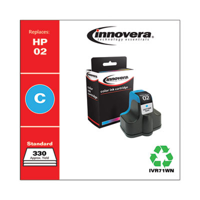 Remanufactured Cyan Ink, Replacement For 02 (C8771Wn), 400 Page-Yield