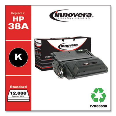 Remanufactured Black Toner, Replacement For 38A (Q1338A), 12,000 Page-Yield