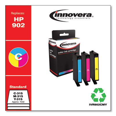 Remanufactured Cyan/Magenta/Yellow Ink, Replacement For 902 (T0A38An), 315 Page-Yield