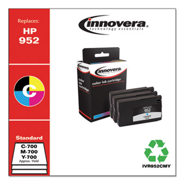 Remanufactured Cyan/Magenta/Yellow Ink, Replacement For 952 (N9K27An), 700 Page-Yield