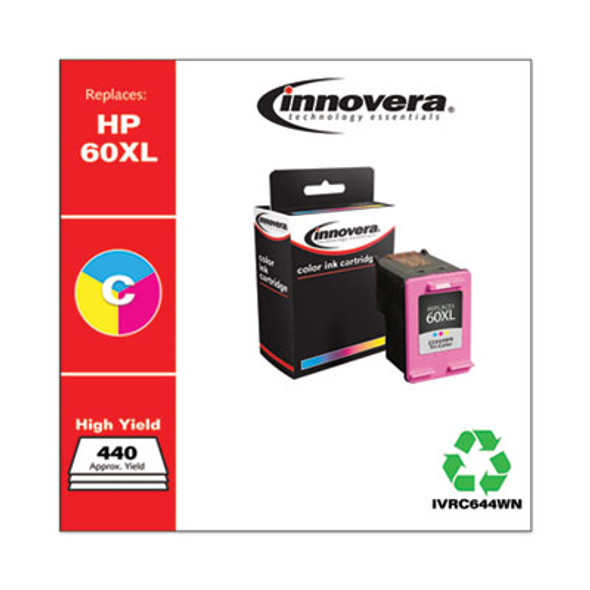 Remanufactured Tri-Color High-Yield Ink, Replacement For 60Xl (Cc644Wn), 440 Page-Yield