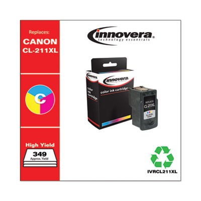 Remanufactured Tri-Color High-Yield Ink, Replacement For Cl-211Xl (2975B001), 349 Page-Yield