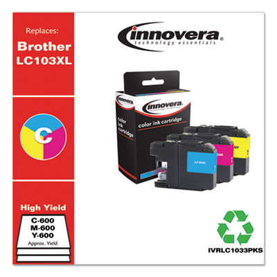 Compatible Cyan/Magenta/Yellow High-Yield Ink, Replacement For Lc1033Pks, 600 Page-Yield