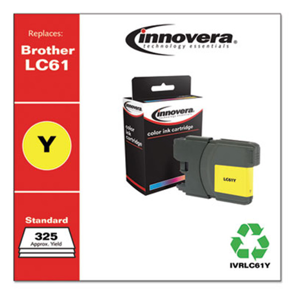 Remanufactured Yellow Ink, Replacement For Lc61Y, 750 Page-Yield