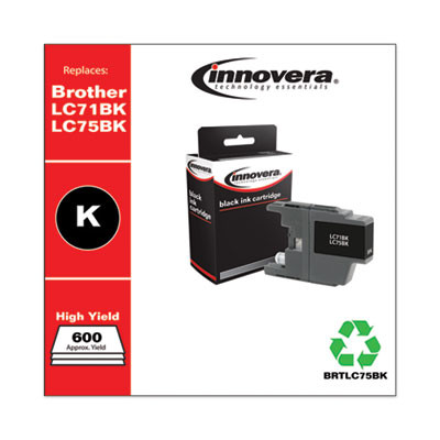 Remanufactured Black High-Yield Ink, Replacement For Lc75Bk, 600 Page-Yield