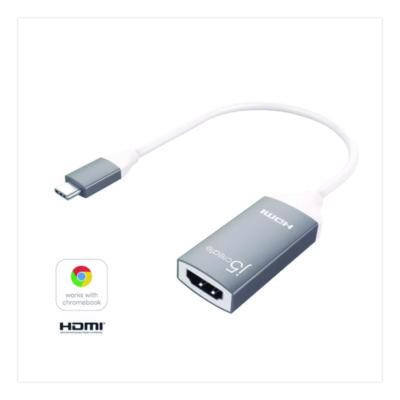 Usb-C To Hdmi Adapter, 5.71", Silver/White