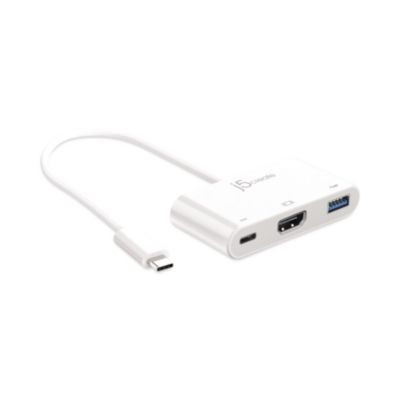 Usb-C To Hdmi/Usb Adapter, 7.87", White