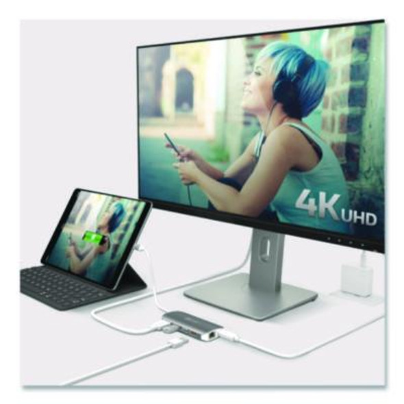 Usb-C Multiport Adapter, Gray/White