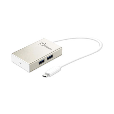 Usb-C Hub, 4 Ports, Silver