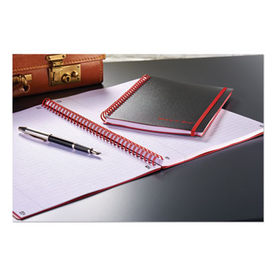 Flexible Cover Twinwire Notebooks, Scribzee Compatible, 1-Subject, Wide/Legal Rule, Black/Red Cover, (70) 8.25 x 5.63 Sheets