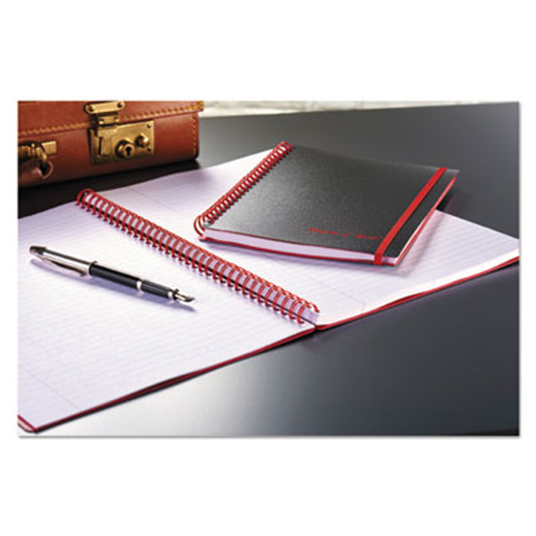 Flexible Cover Twinwire Notebooks, Scribzee Compatible, 1-Subject, Wide/Legal Rule, Black/Red Cover, (70) 11 x 8.5 Sheets