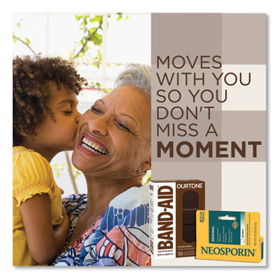 Ourtone Adhesive Bandages, Br65, 2.25 x 0.63; 3 x 0.75; 3 x 1, Deep Brown, 30/Pack