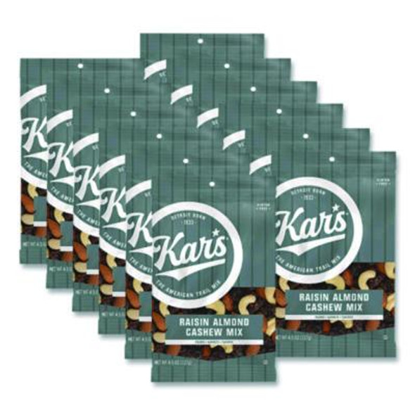 Fresh Harvest Trail Mix, Raisin Almond Cashew, 4.5 Oz Bag, 12/Box