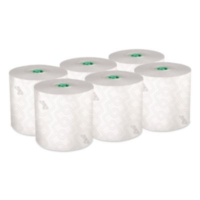 Pro Hard Roll Paper Towels With Elevated Scott Design For Scott Pro Dispenser, Green Core Only, 1-Ply, 1,150 Ft, 6 Rolls/Ct