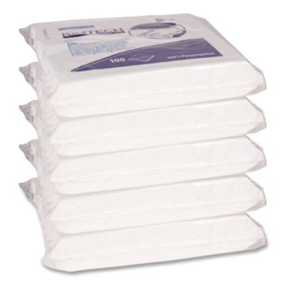 W4 Critical Task Wipers, Flat Double Bag, 3-Ply, 9 x 9, Unscented, White, 100/Bag, 5 Bags/Carton