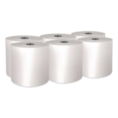 Pro Hard Roll Paper Towels With Absorbency Pockets For Scott Pro Dispenser, Gray Core Only, 1-Ply, 7.5" x 900 Ft, 6 Rolls/Ct