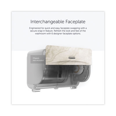Icon Faceplate For Coreless Standard Roll Toilet Paper Dispenser, 3.56 x 12 x 1.5, Warm Marble